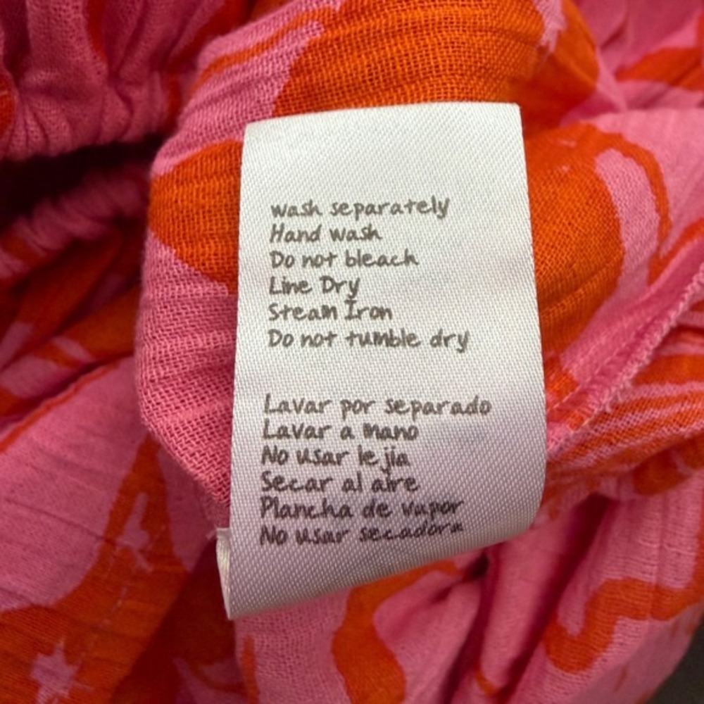 Z&L Dress Womens S Pink‎ Cotton Hawaiian Floral Cut Out Beaded Plunge Neck NWT - Picture 10 of 16
